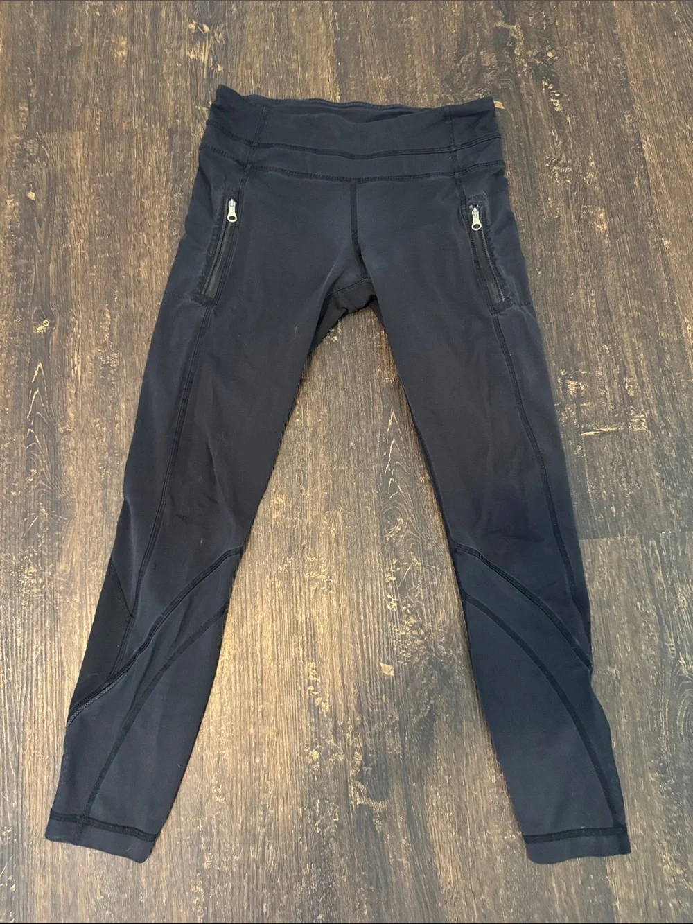 Black Athletic Zip-Pocket Leggings